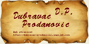 Dubravac Prodanović vizit kartica